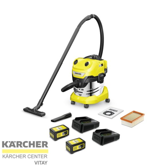 KÄRCHER WD 4-18 S Dual Battery Set V-20/22 akkumulátoros többfunkciós porszívó