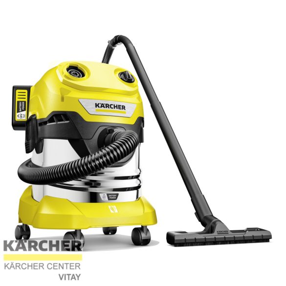 KÄRCHER WD 4-18 S Dual Battery Set V-20/22 akkumulátoros többfunkciós porszívó
