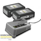   KÄRCHER Gyorstöltő és 2 db 3,0 Ah akkumulátor 18 V-os gépekhez 18/30